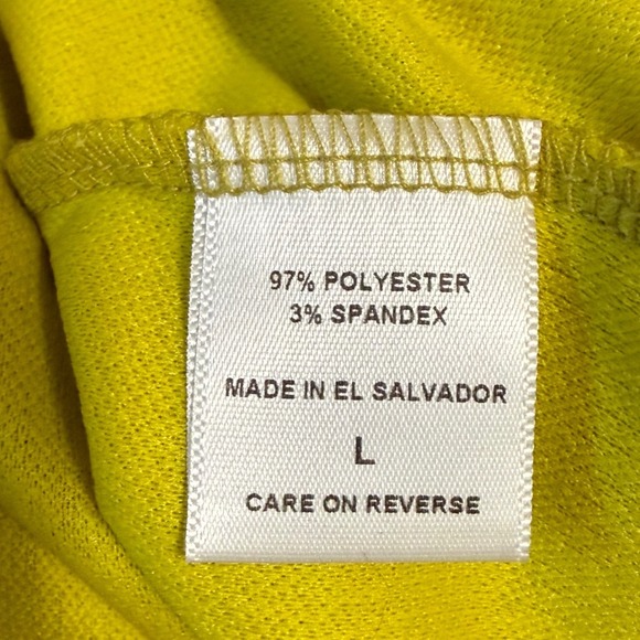 7th Avenue New York Company Yellow Textured V-Neck Top Scarf Tie Sleeves Size L - Picture 6 of 8